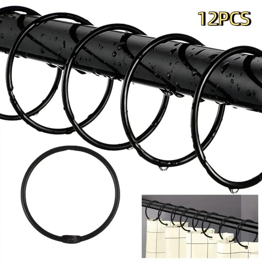 12PCS Rust Proof Bathroom Curtain Rings Anti-Drop Curtain Hang Holder Hanging Rings  Bathroom Use