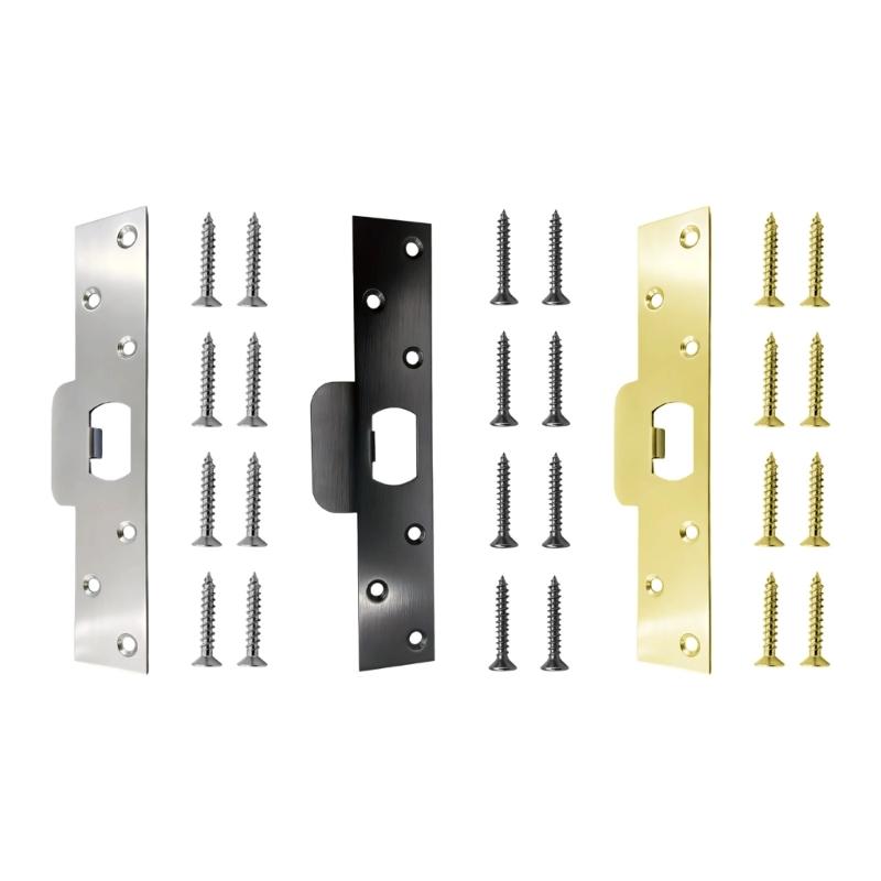Stainless Steel Door Latches Security Strikes Plate With Double Steel Plates For Door Lock Thick Door Back Plate