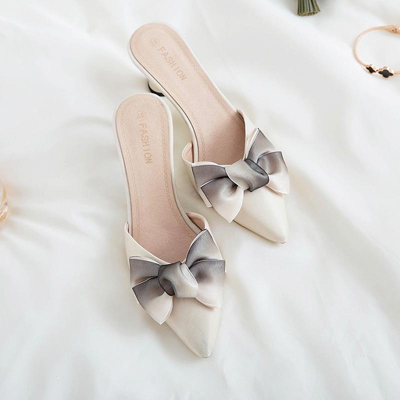 Dames casual mode hakken pantoffels schoenen strik wilde damessandalen