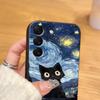 Case for Samsung Galaxy S25 Edge S23 Ultra S21 FE S20 S24 Plus Black Soft Phone Cover Oil Painting Art