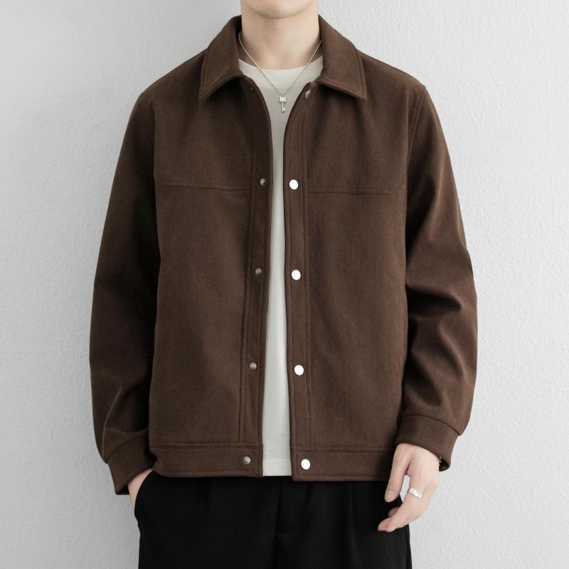 Spring Autumn Business Casual Jackets Men Solid Loose Turn Down Collar Fashion Outwear Coats Male High Quality Jacket Plus Size
