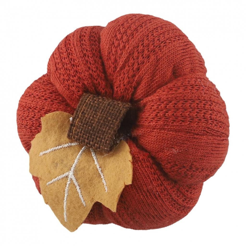 Soft Wool Fabric Decorative Pumpkins Knitted Pumpkin Ornaments