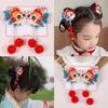 2pcs Chinese New Year Decorations Hair Clips Children Kids Tassel Bows Clips Barrettes Girls Children Party Hair Accessories