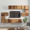 Wall Mounted TV Cabinet Set 10 pcs Reclaimed Wood Effect Particleboard