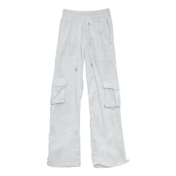 Lulu Parachute Cargo Pants - Women's Mid-High Waist, Sporty, Casual, Loose Fit with Straight Leg