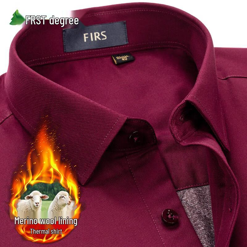 Мужская термо-деловая рубашка FIRS с шерстяной подкладкой 42