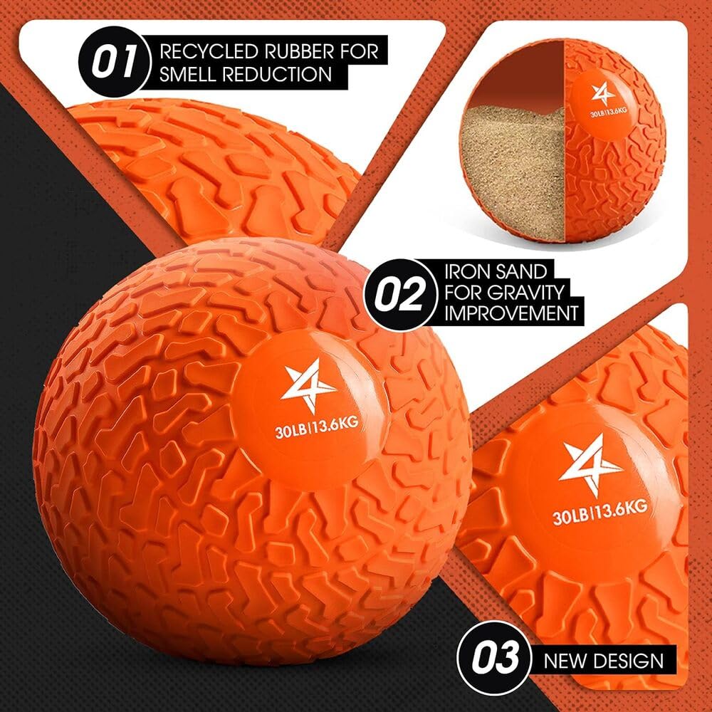 Yes4All Slam Medisinball Oransje for Crossfit Trening Muskeltrening Japansk Import D7SL 13.6kg [Ordinært Produkt]