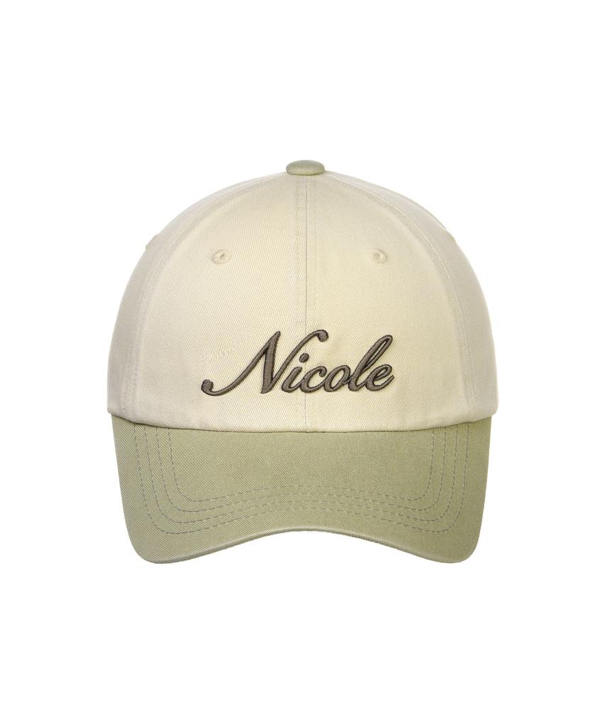 Nigaennikol Nicole Lettering Ball Cap_Beige Khaki