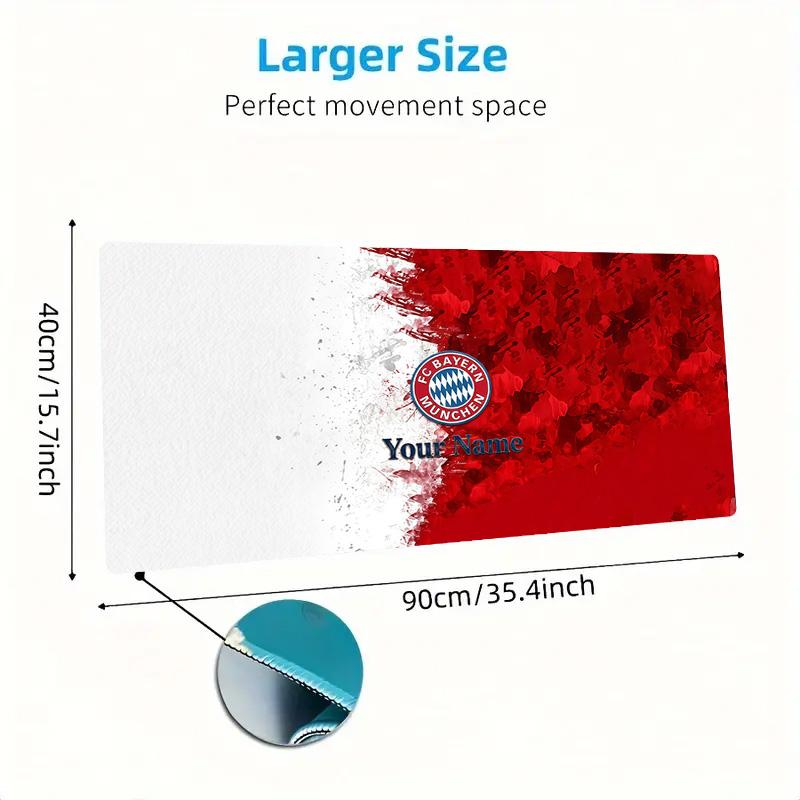Fc Bayern Munich Custom Name Large Size Mouse Pad Large Gaming Table Cushion Non-slip Laptop Tablet Big Mousepad XXL Mat Mini PC Playmat With Lock edg