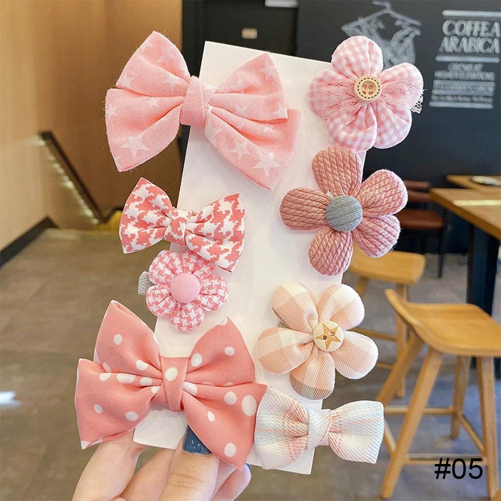 8Pcs/Set Sweet Big Bow Flower Elastic Hairbands Children Girls Hair Ties Fashion Headbands Hair Accessories Rubber Band For Kid