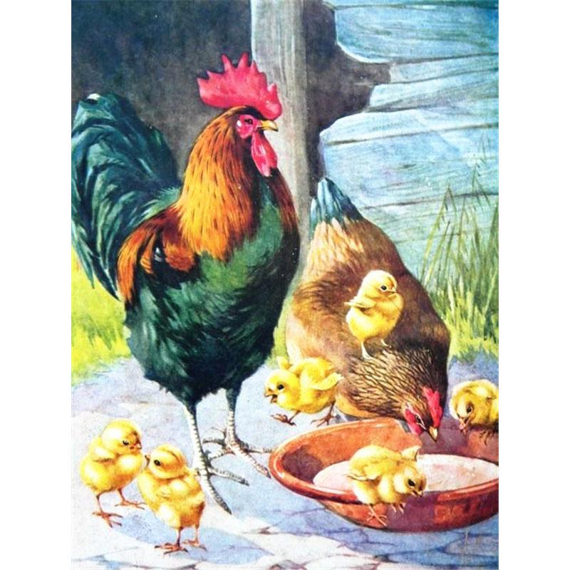 DIY 5D Diament Malarstwo Kogut Kura Kurczak W pełni z okrągłych Wiertła Mozaika Zwierząt Diament Haft Cross Stitch Home Decor