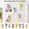 8Pcs 3D Mini Ceramic Vase Magnets Creative Refrigerator Magnets Vase  Living Room