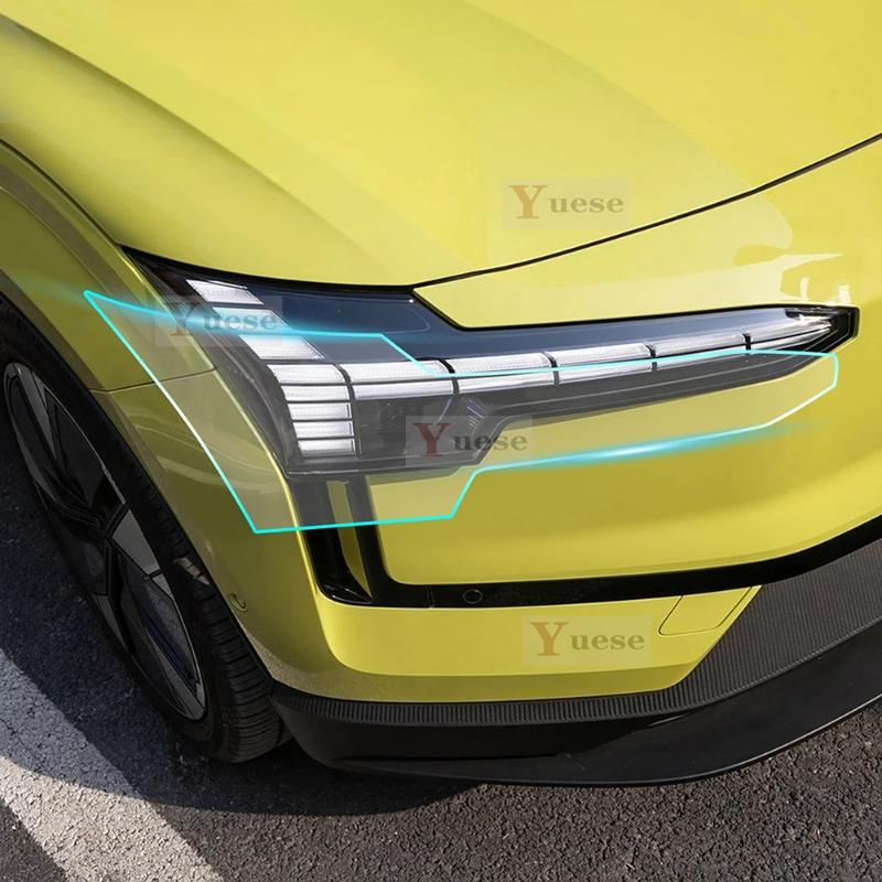 2 Stück Autoscheinwerfer Schutzfolie Transparent Geräuchert Schwarz TPU Aufkleber Für Volvo EX30 -2025