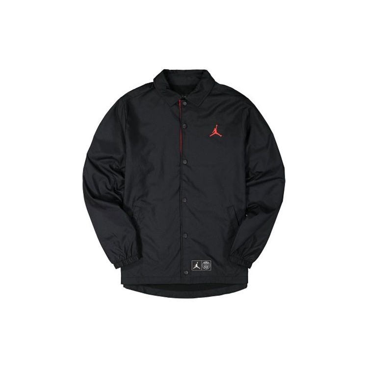 Jordan Paris Saint-Germain Collaboration Casual Sport Collar Jacket Men Outerwear Black BQ4213-011