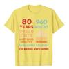 Regali Vintage per l'80° Compleanno 80 Anni 960 Mesi T-Shirt Camicia Cotone Uomo Magliette Uniche All'Ingrosso