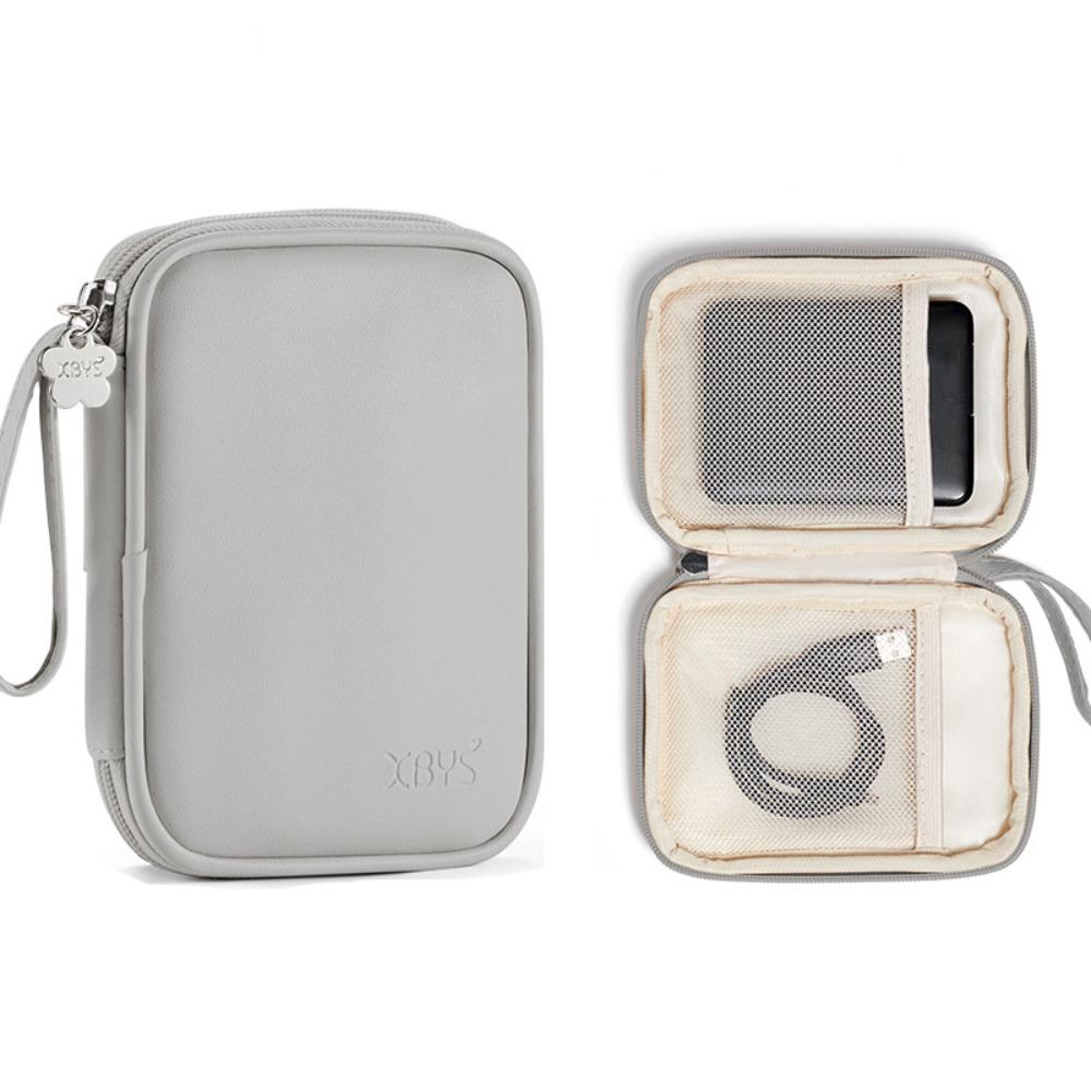 Double Layer Digital Storage Bag Large Capacity Hard Drive Bag Cable Organizer Pouch  Unisex single layer grey