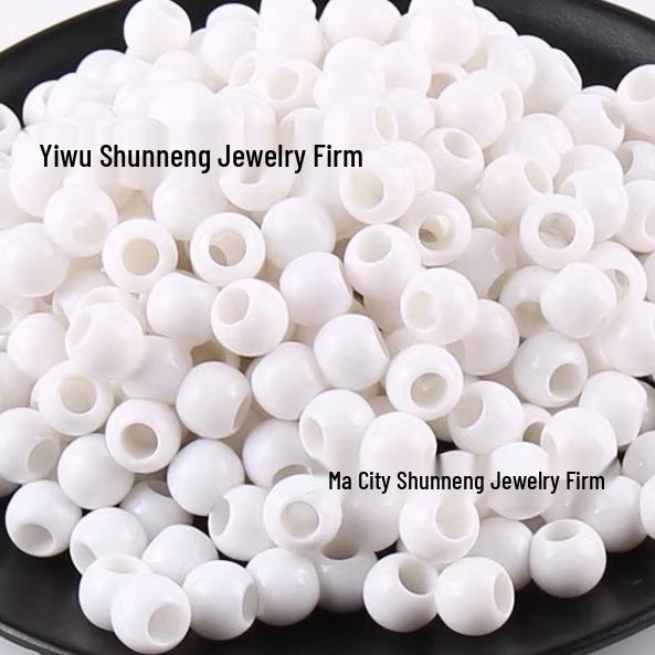 Acrylic Macaron Large Hole Round Beads for DIY Children's Bracelets and Jewelry Making