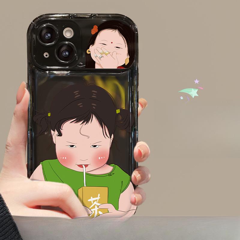 

Ланьярд «Девушка, пьющая чай» подходит для чехлов для телефонов Apple 16pro, 15 откидное зеркало, 14 силиконовый противоударный, 13/12 прозрачный VIVO X100 Pro