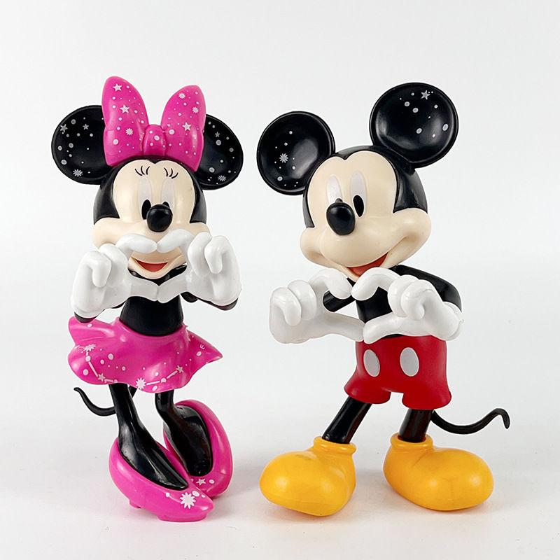 Disney Cartoon Minnie Mickey Maus Puppen Spielzeug Set Goofy Hochzeitstorte Dekoration Action Hochzeitsgeschenk