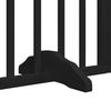 6 Piece Foldable Black Dog Gate 300 cm Poplar Wood