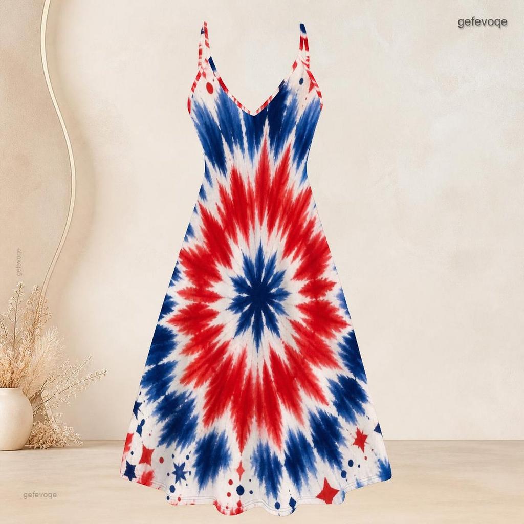 Women Plus Size Printed Two Piece Set Short Sleeve Draped Cardigan V Neck Strappy Flared Dress Navy Blue