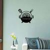 Metal BBQ Grill Sign Steak Tongs Theme Outdoor Kitchen Wall Decor Custom