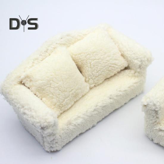 Miniaturcouch 1:Mini-Haus-Sofa im Maßstab 12, Plüsch, Miniaturmöbel, Puppen, Wohnaccessoires, Foto-Requisiten, Geschenk für Jungen und Mädchen
