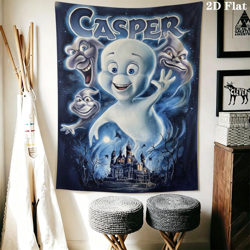 Casper Wall Tapestry Aesthetic Wall Hanging Printed Fabric Blanket Decorative Tapestries for Bedroom Living Room Home Decor