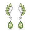 Free Sale, Retro Long Green Crystal Earrings, Water Drop Earrings, Exquisite Jewelry.