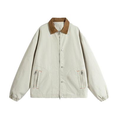 Versatile Coat Minimalist High-end Cotton Jacket Men's 2026 Jacket Washed Workwear Lapel Men's Spring and Autumn Clothes Breathable Work Casual Jacket