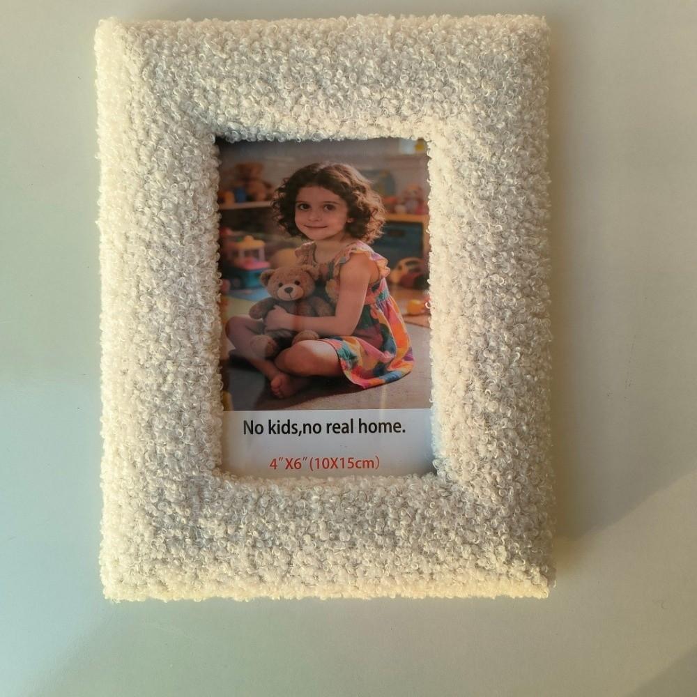 Creative 6/7/8 Inch Picture Frame Fake Fur Picture Frame Ornaments Living Room Decor