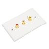 Multipurpose 3RCA Female Connector Wall Plate  Subwoofer Audio Port
