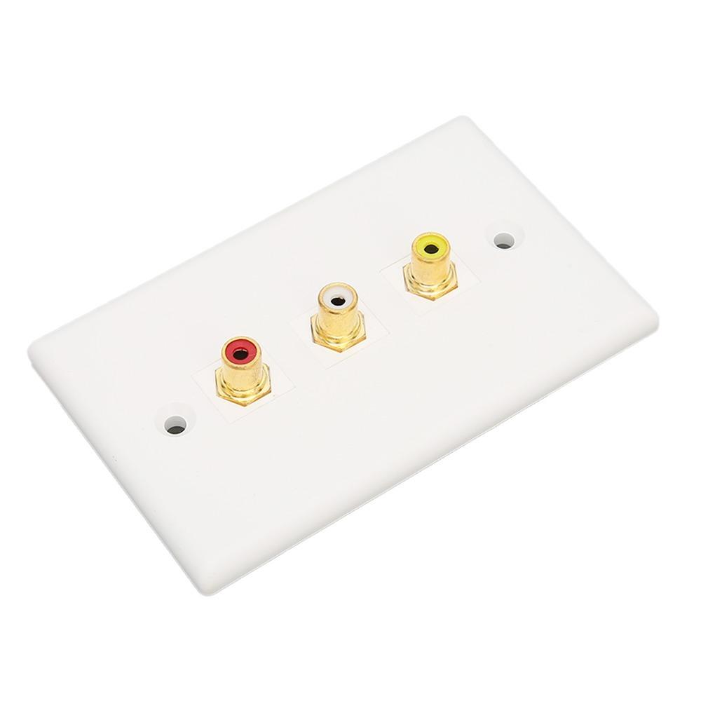 Multipurpose 3RCA Female Connector Wall Plate  Subwoofer Audio Port