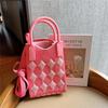 Plaid Cartoon Women's Crossbody Mini Bag: Cute, Lightweight, Knitted Phone Holder for Parent-Child Matching (2024)