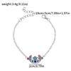 Cute Stitch Cartoon Pendant Necklace Jewelry Personality Sweater Chain with Filled Rhinestones for Women Gift