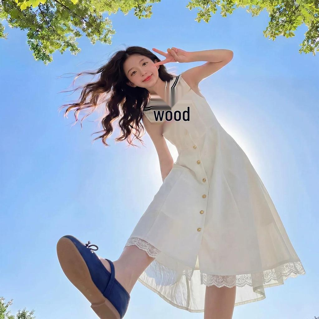 Sommerkleid mit Matrosenkragen für Mädchen - Koreanischer Akademiestil Urlaubsrock
