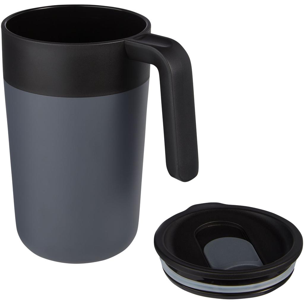 Glass "Nordia" 400 ml recycled double-wall mug Gray