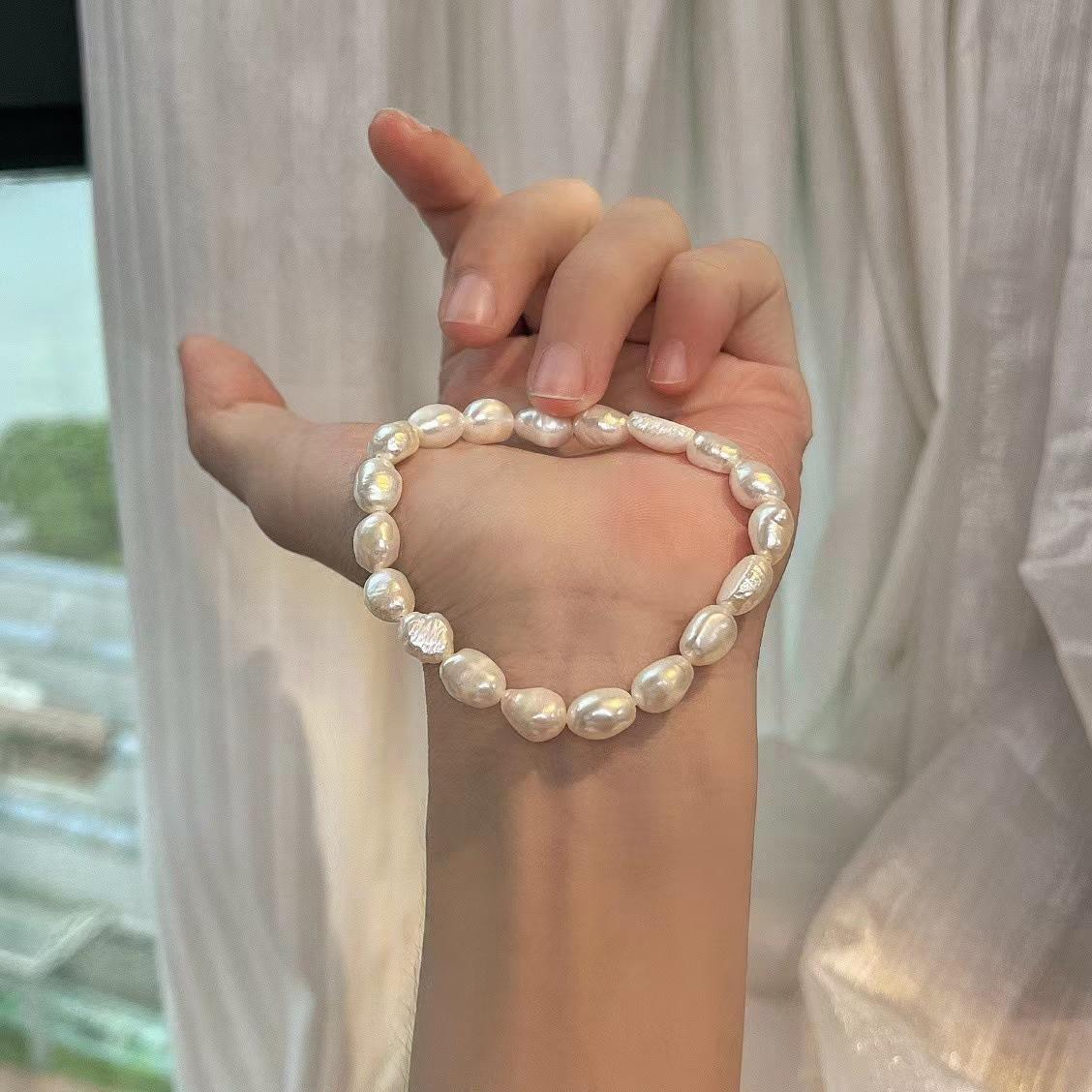 

Ретро Міцне Світле Натуральне Прісноводне Барокове Перлове Браслет Браслет Нішевий Універсальний Висококласний Темперамент