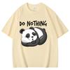 Do No Thing Letter Printed Women Cotton Tshirts Tired Sleeping Panda Short Sleeve Shirts Summer Round Neck Tee Shirt Casual Tee