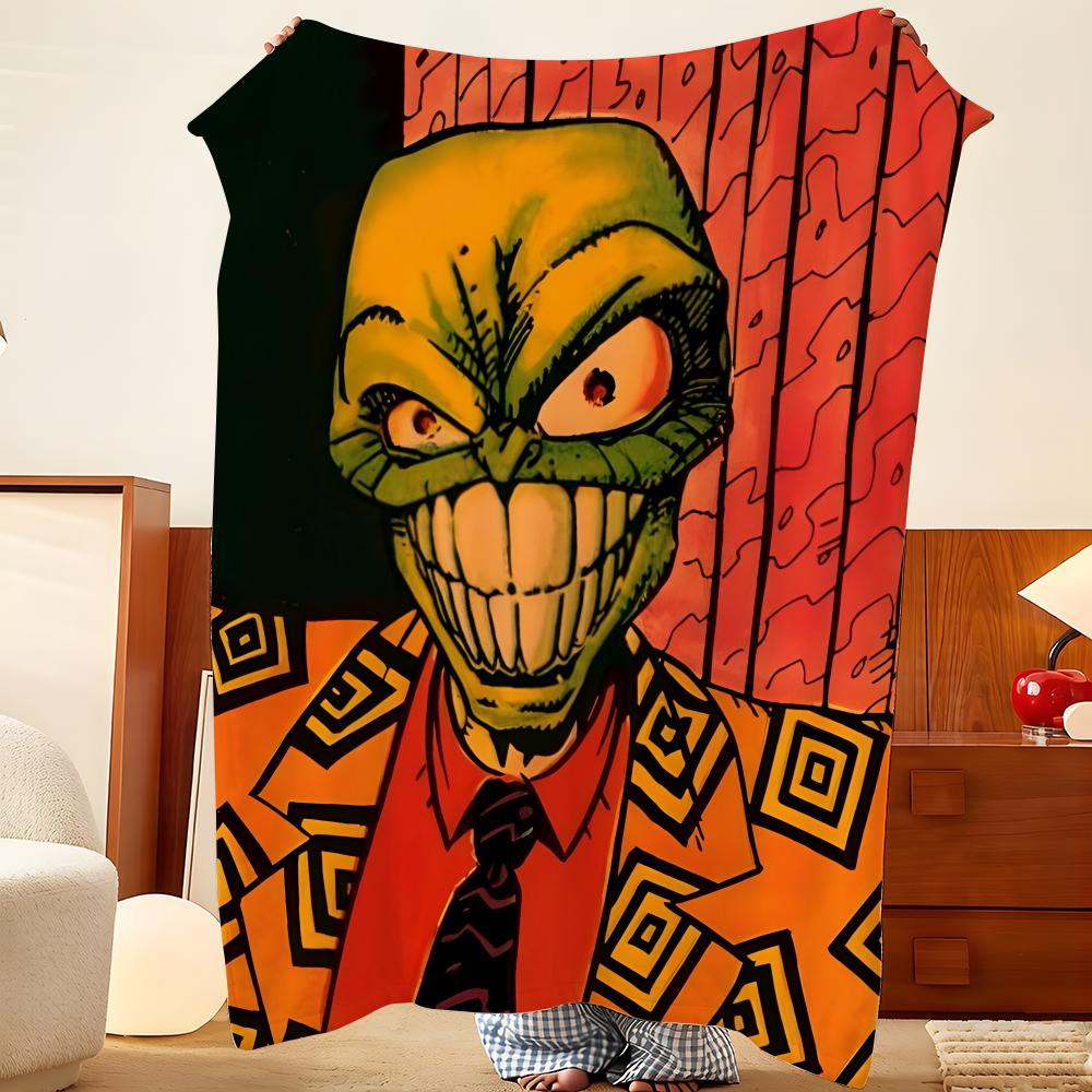Movie T-The M-Mask Throw Flannel Throw Blanket, Lightweight Cozy, Durable Washable Cute Cool