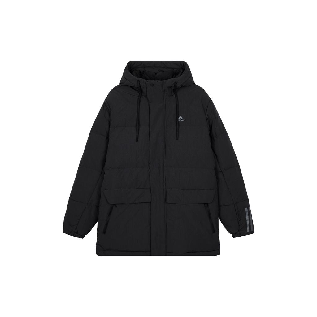Adidas Casual Sport 600-Fill Hooded Down Jacket Mid-Length Men Outerwear Black IL8926