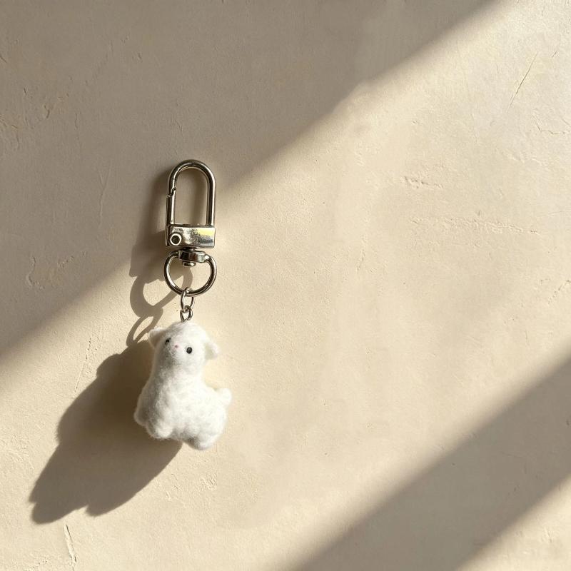 Cute Sweet Cartoon Animals Plush Sheep Keychain For Women Doll Backpack Pendant Accessories Friendship Gift