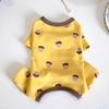 Warm Dog Jumpsuit Cartoon Printed Belly-Hugging Dog Pajamas Cute Dog Home Clothing  Pet Sleepwear
