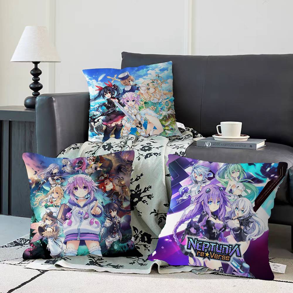 H-Hyperdimension N-Neptunia Pillow Case Removable Washable Cushion Cover – All-Season Soft Linen