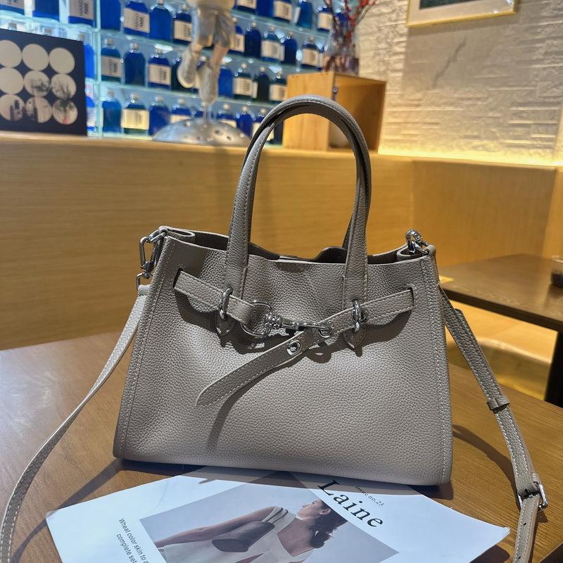 Tote Bag Women's 2025 New Leather First Layer Cowhide Versatile Premium Large-capacity Shoulder Portable Messenger Commuter Bag