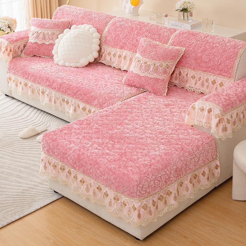 Plush Sofa Cushion Winter Simple Modern Non-Slip Cushion Backrest Towel Winter Thickened Sofa Cover Slipcover Universal