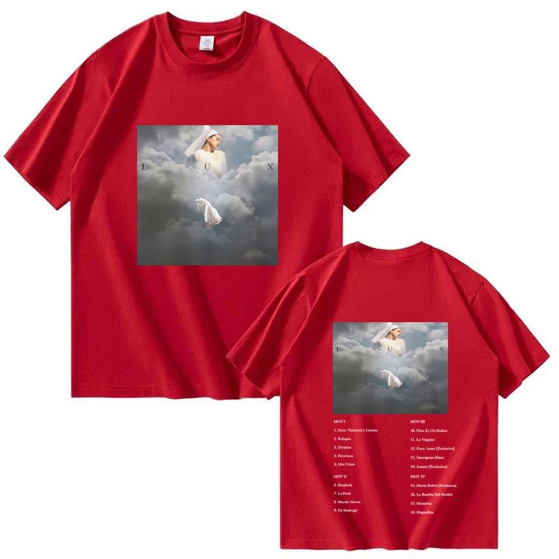 Розалия LUX Обложка Нового Альбома Футболка Розалия Двусторонний Принт Футболки Мужские Женские Мода Ретро Короткий Рукав Летние Повседневные Футболки S