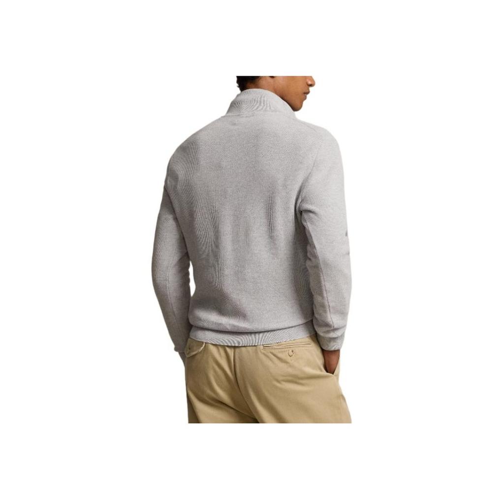 Polo Ralph Lauren Logo Embroidered Solid Color Mock Neck Pullover Sweater Men sweater Gray 710918165-007