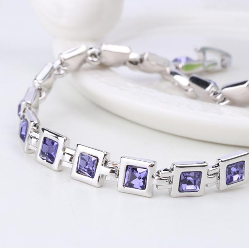 Ladies Elegant Square Crystal Bracelet