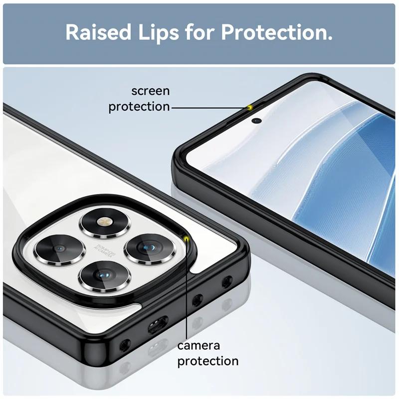 Barevné průhledné TPU pouzdro pro Xiaomi Redmi Note 14 Pro 5G 14 Pro+ Plus Ochranný kryt Průhledné pouzdro Coque Capa